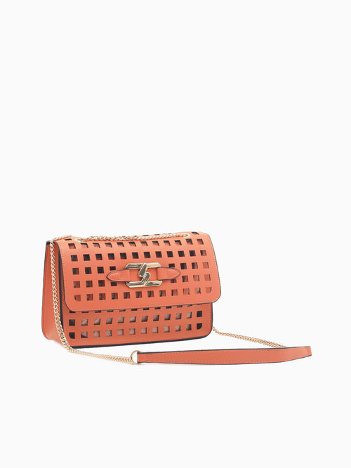 1283 Perf Flap Bag Orange Orange