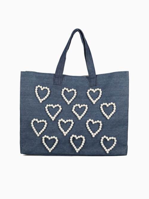 42101 I Heart Tote Denim Blue