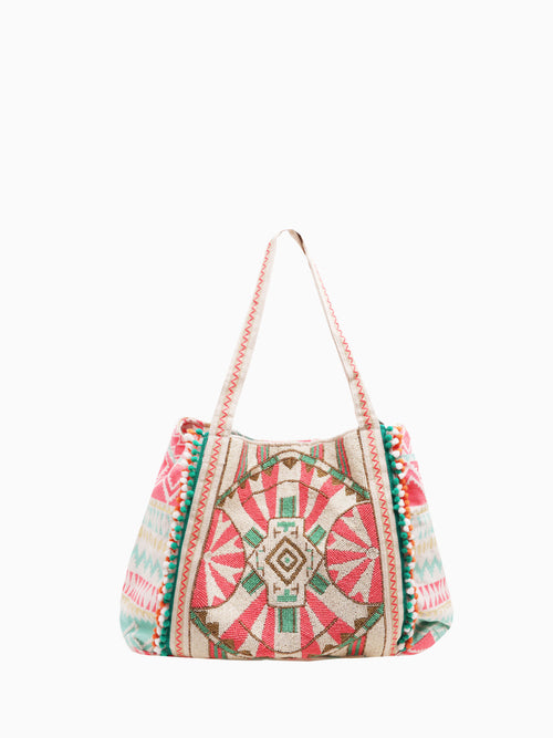 AB21191 Rising Sun Tote Org. Multi Orange Multi