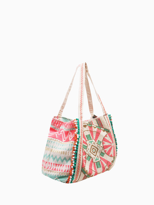 AB21191 Rising Sun Tote Org. Multi Orange Multi