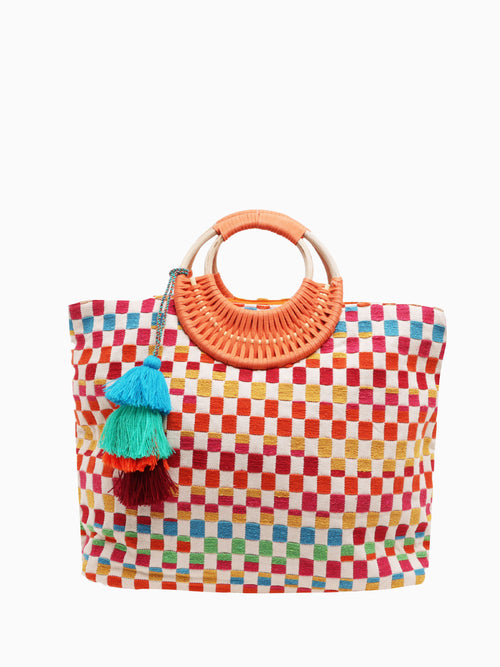AB21120 Sunshine Upcycled Handwove Tote Orange