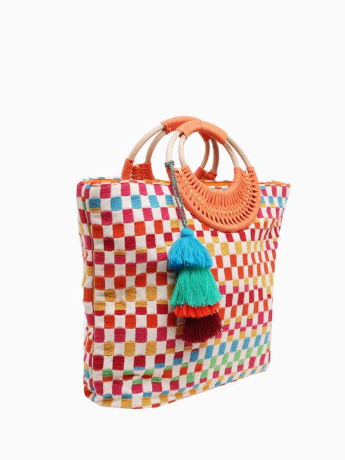 AB21120 Sunshine Upcycled Handwove Tote Orange