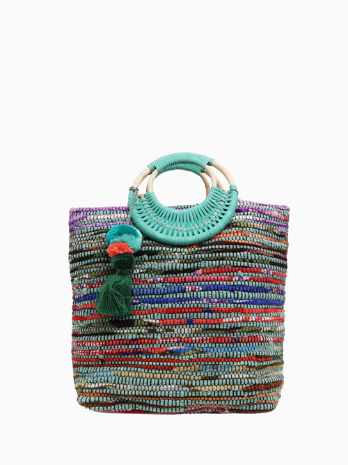 AB21121 Ocean Upcycled Handwoven Tote B Blue