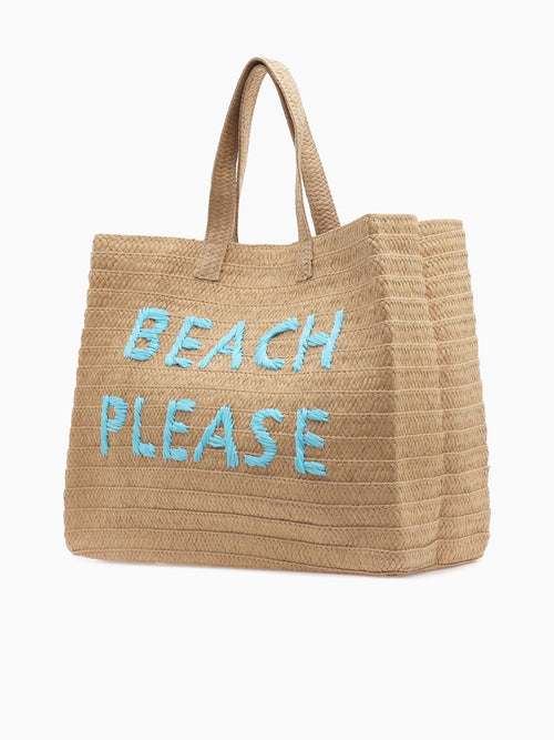 112123 Beach Please Tote Sand Aqua Aqua