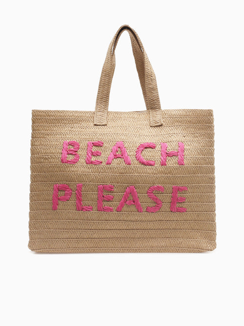 112123 Beach Please Tote Sand Fushia Pink