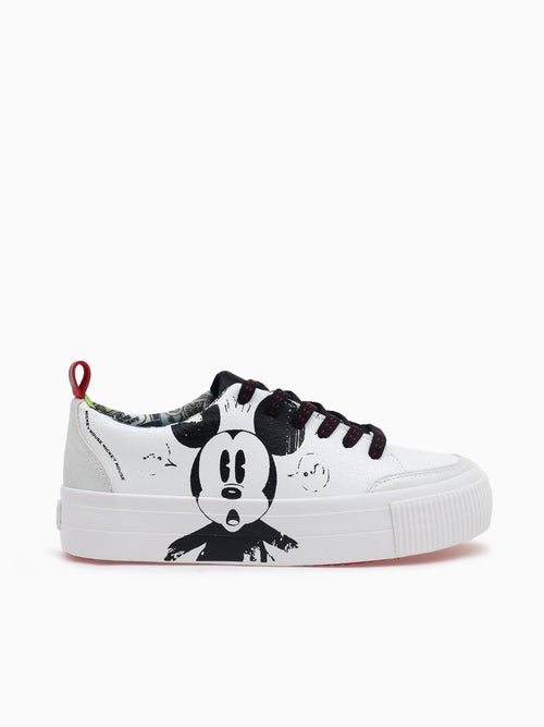 Street Mickey White Black print White / 5 / M