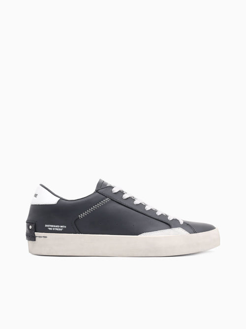 Low Top Distressed Black Leather Black / 39 / M