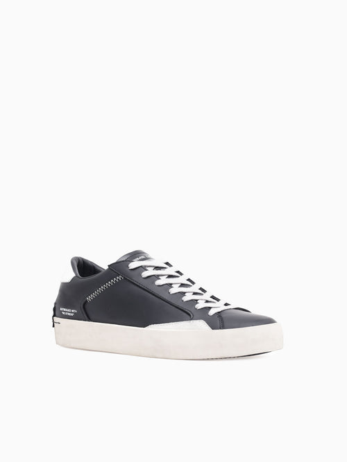 Low Top Distressed Black Leather Black / 39 / M