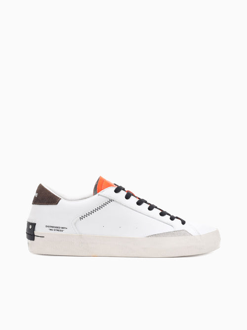 Low Top Distressed White Orange leather White / 39 / M