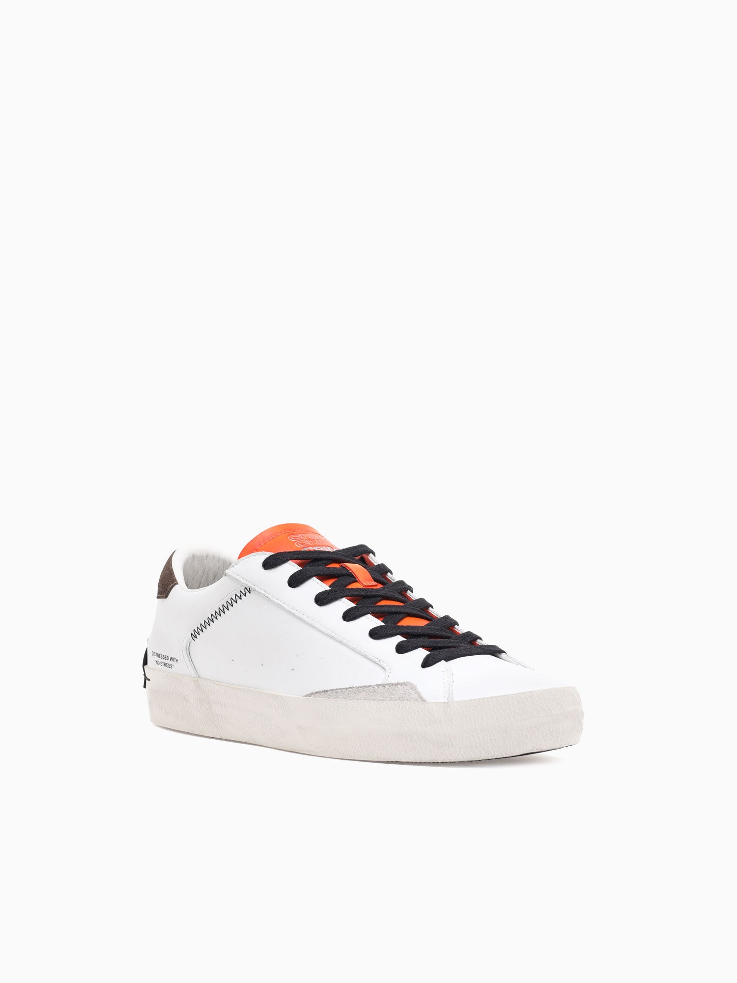 Low Top Distressed White Orange leather White / 39 / M