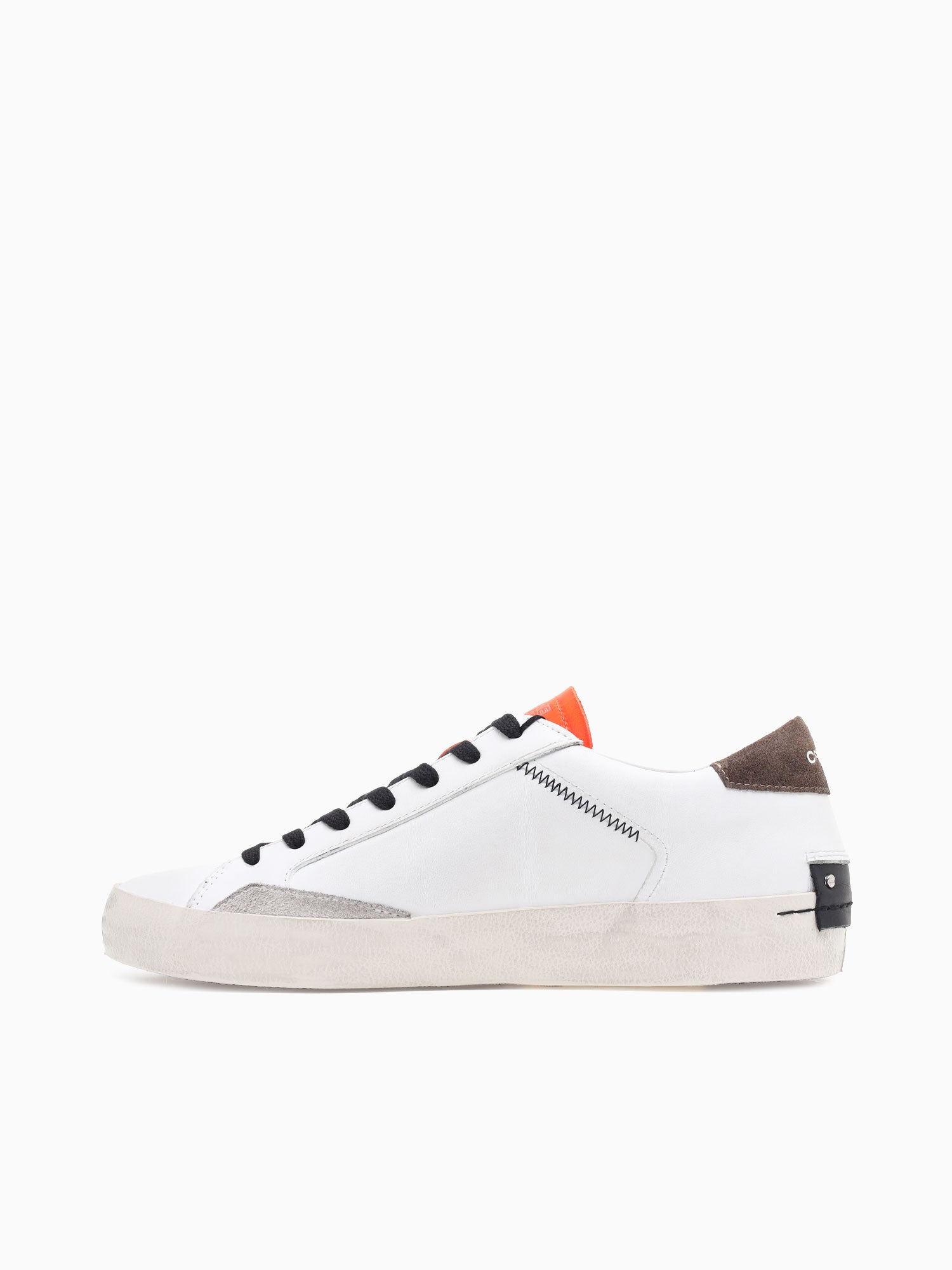 Low Top Distressed White Orange leather White / 39 / M