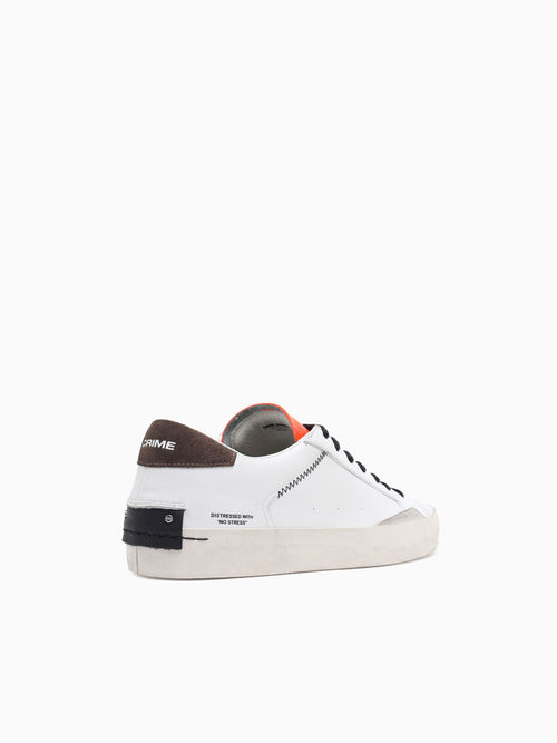 Low Top Distressed White Orange leather White / 39 / M