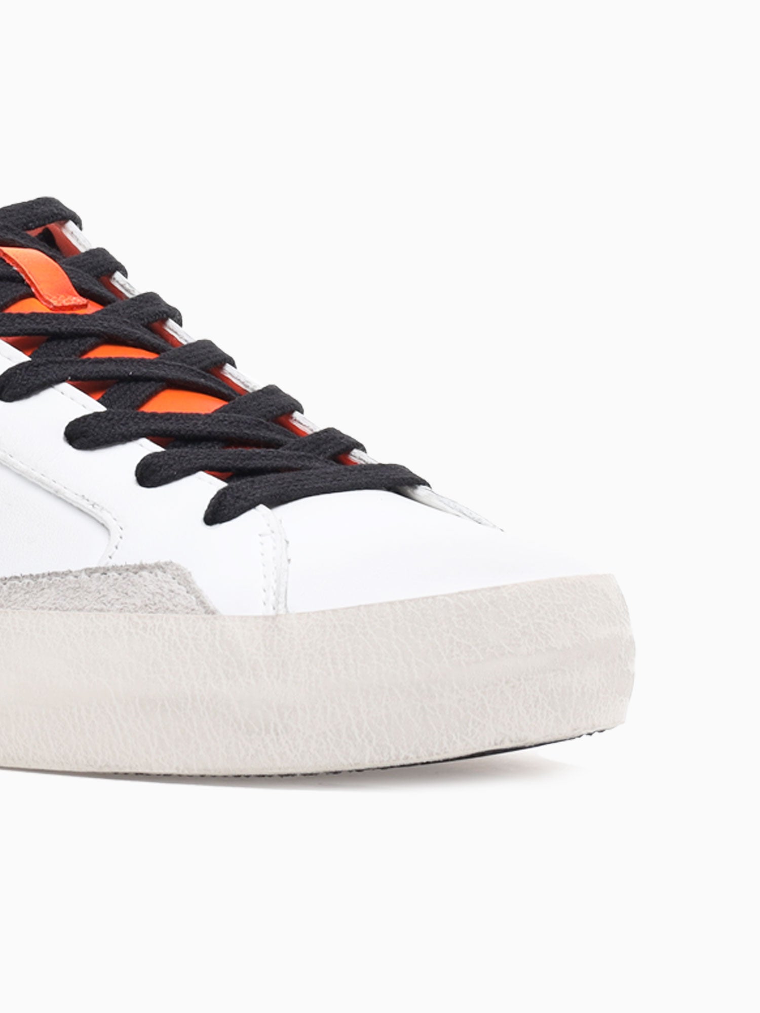 Low Top Distressed White Orange leather White / 39 / M