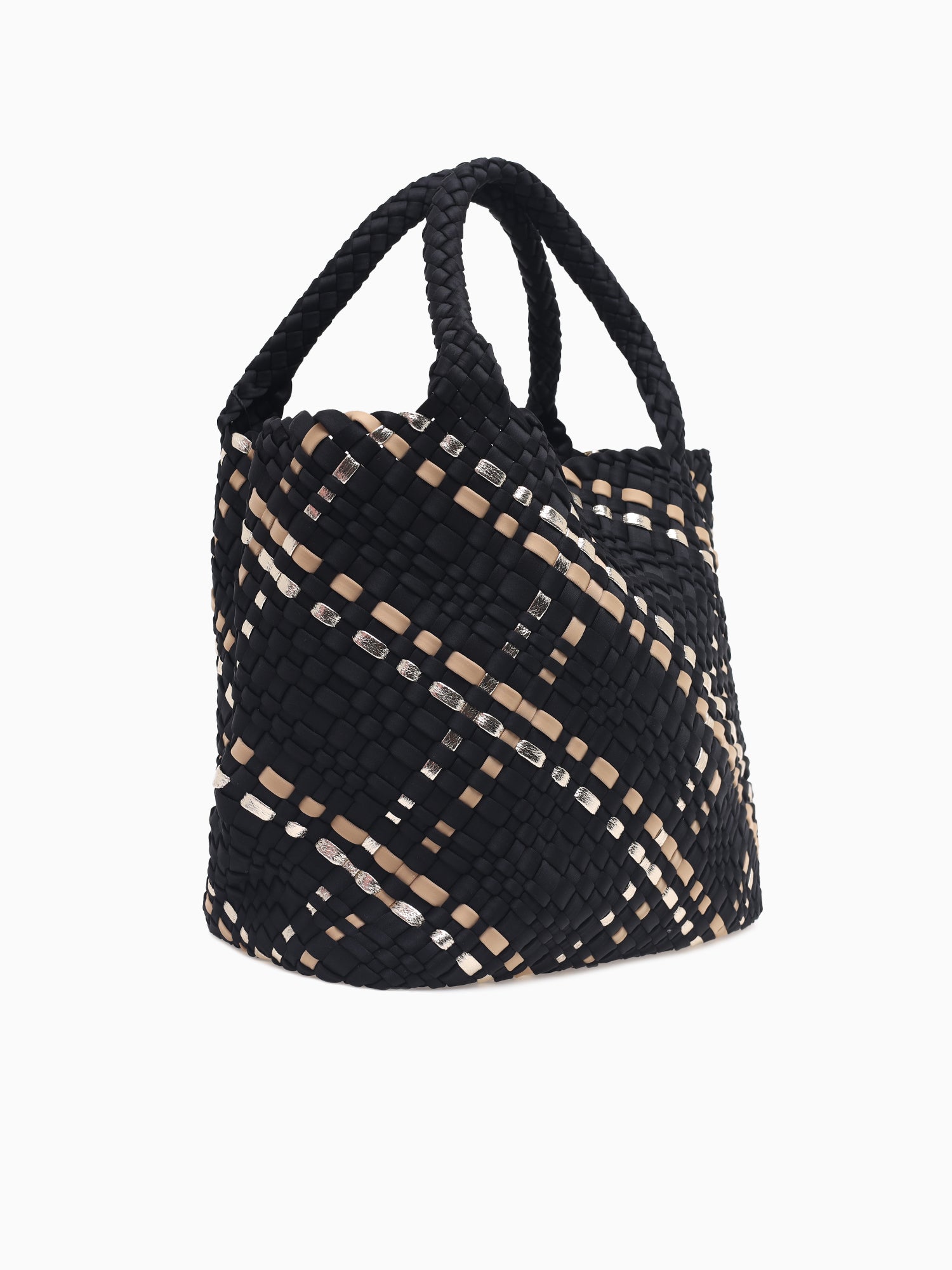 Woven Tote Black Black