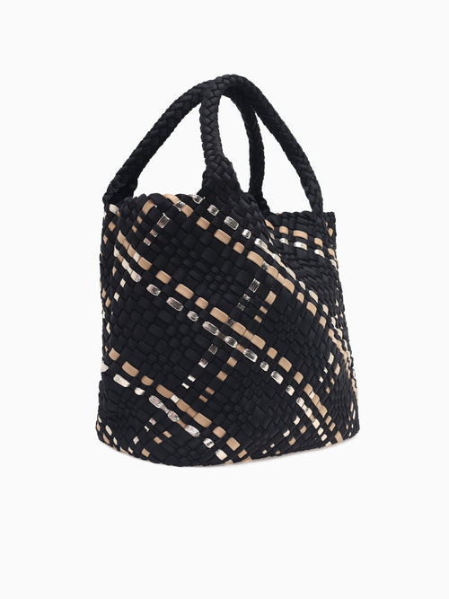 Woven Tote Black Black