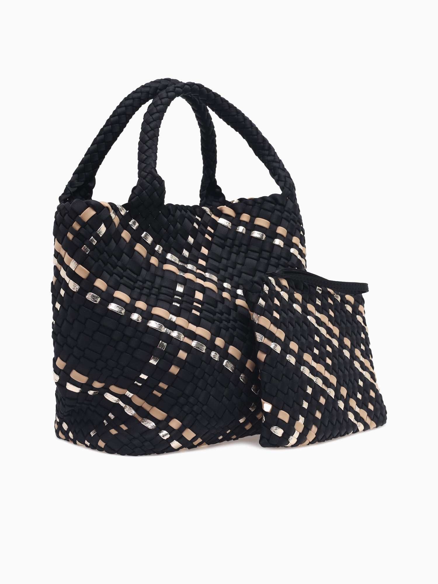 Woven Tote Black Black
