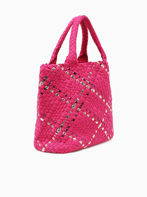 Woven Tote Fuschia Dark Pink