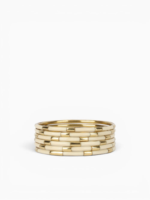 Veda Bangles Set Of 6  Ivory
