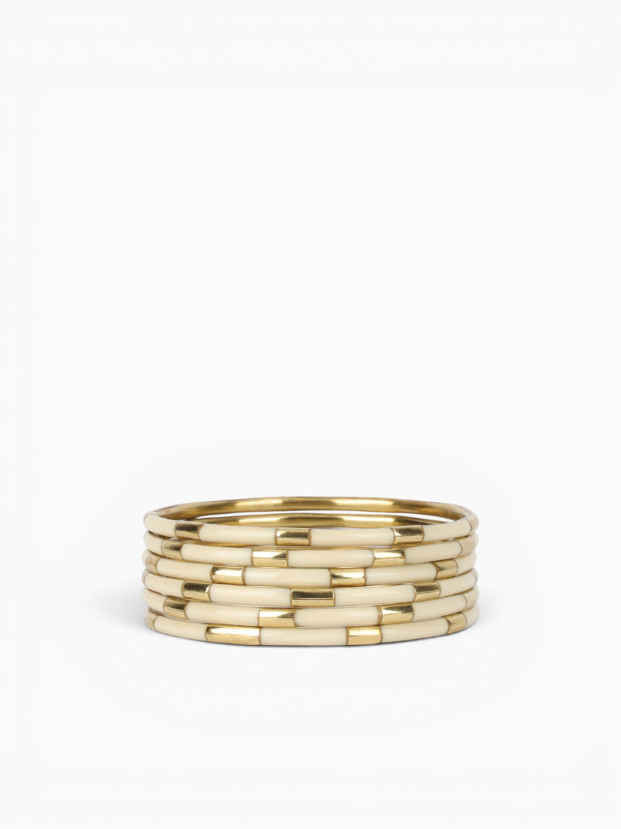 Veda Bangles Set Of 6  Ivory