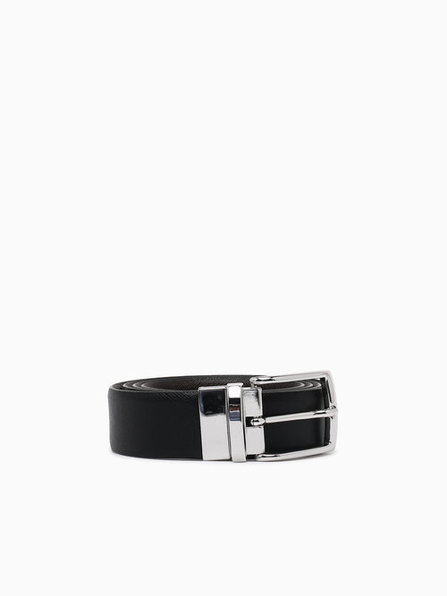 U Belt U35k5a black Coffee print leather