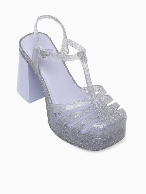 Party Heel Clear Glitter Jelly Clear / 5 / M