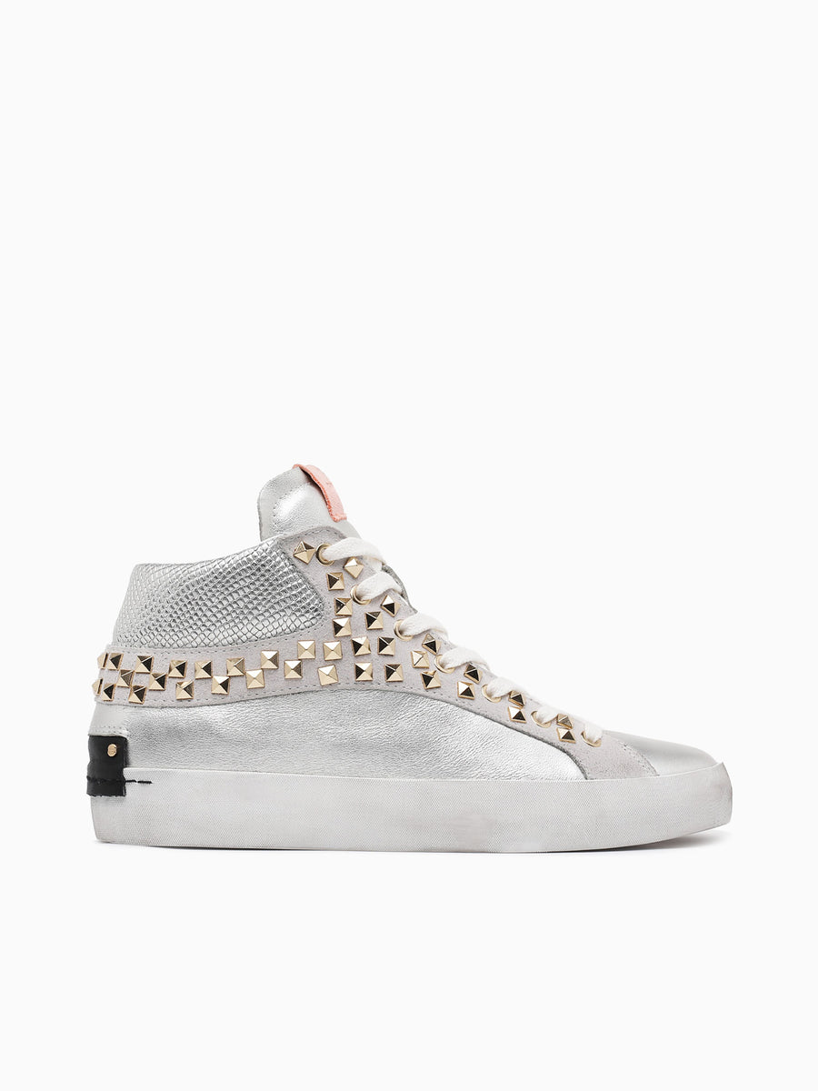 High Top Studs Platinum Leather Platinum / 35 / M