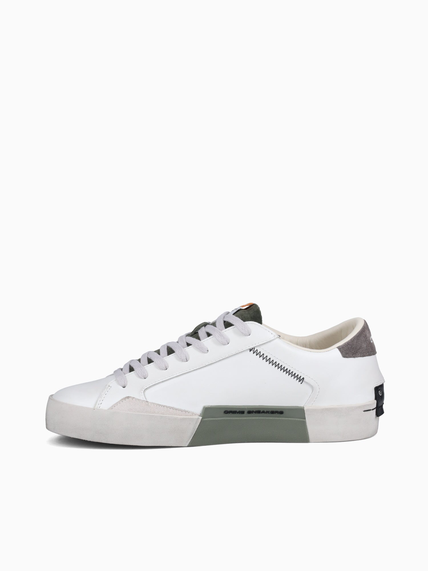 Distressed White Olive Gry leather White / 40 / M