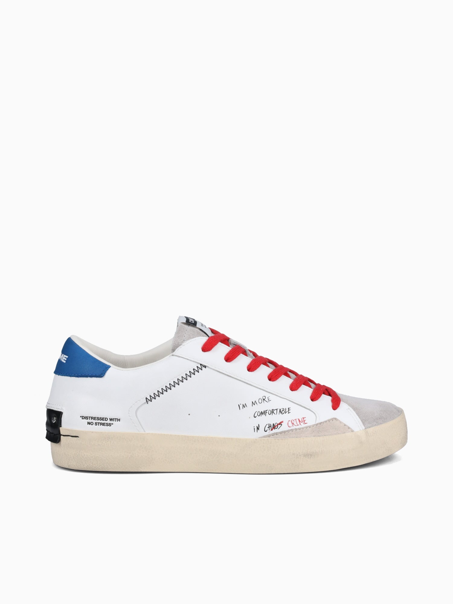 Distressed White Blue Red leather White / 40 / M