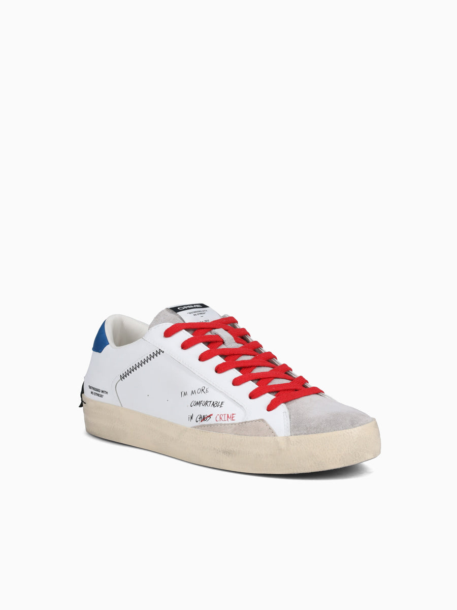 Distressed White Blue Red leather White / 40 / M