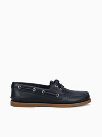 A 0 eye pull up navy leather Navy / 8 / M
