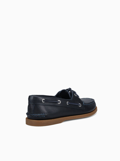 A 0 eye pull up navy leather Navy / 8 / M