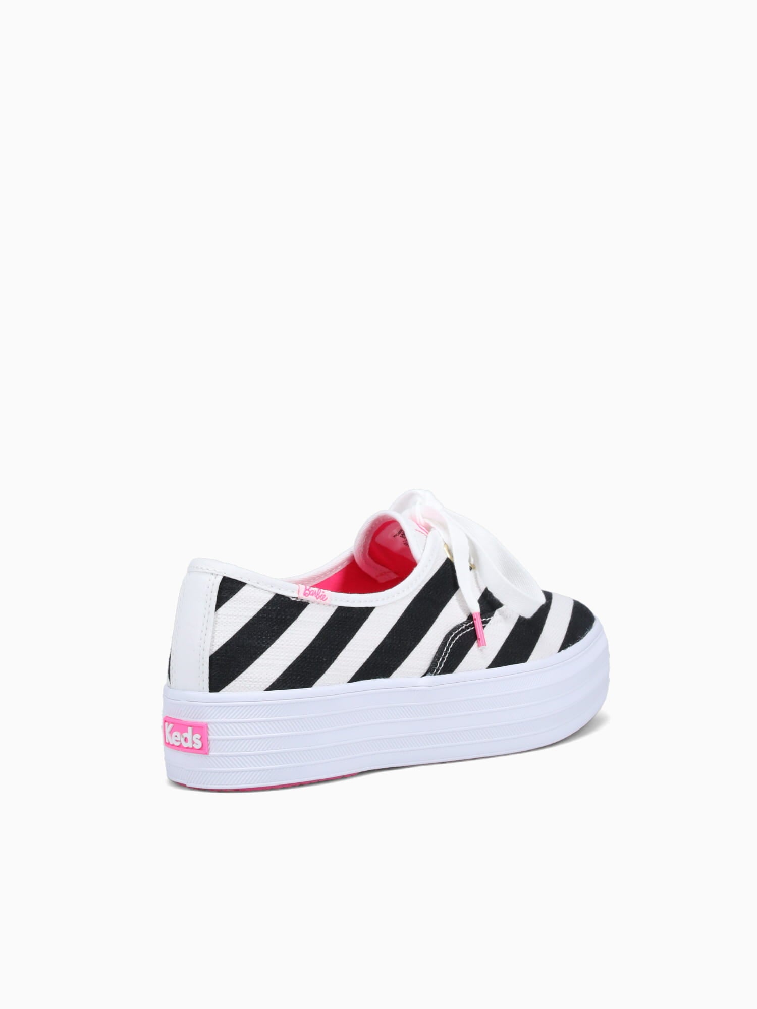 Barbie Point Striped Black White text ca Black White / 5 / M