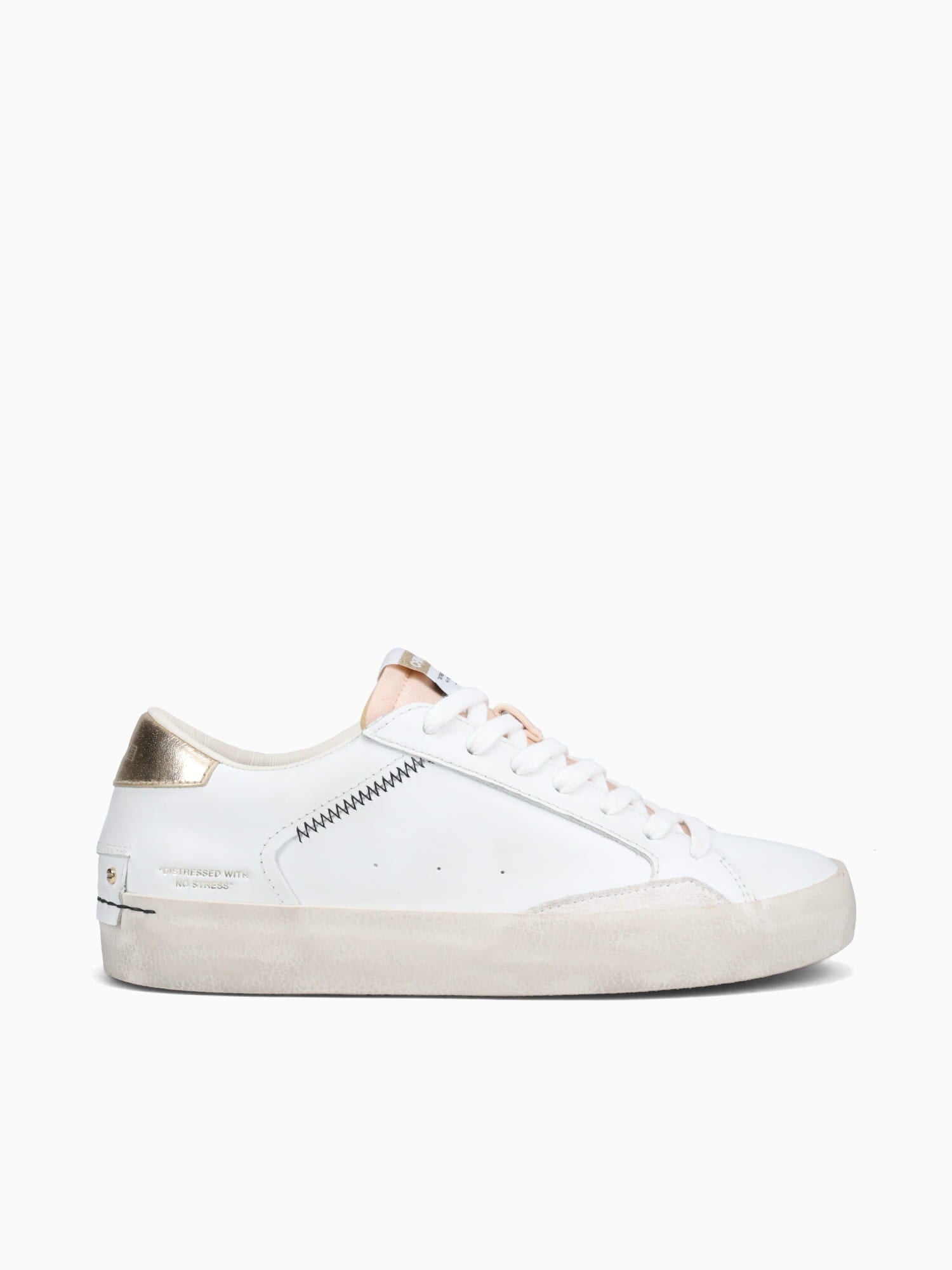 Distressed White Leather White / 35 / M