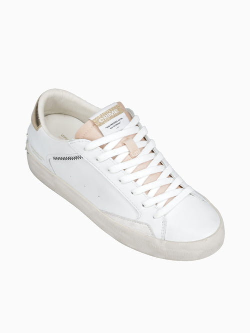 Distressed White Leather White / 35 / M