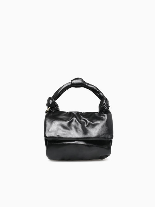 Knotted Mini Metallic Bag Black Black