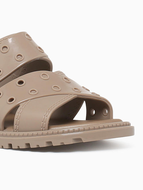 Lock Sandal Clear Silver jelly Taupe / 5 / M