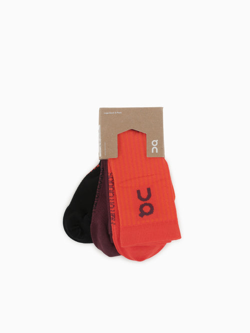 Logo Sock 3pack Spice Mulbery cotton Red Multi / S