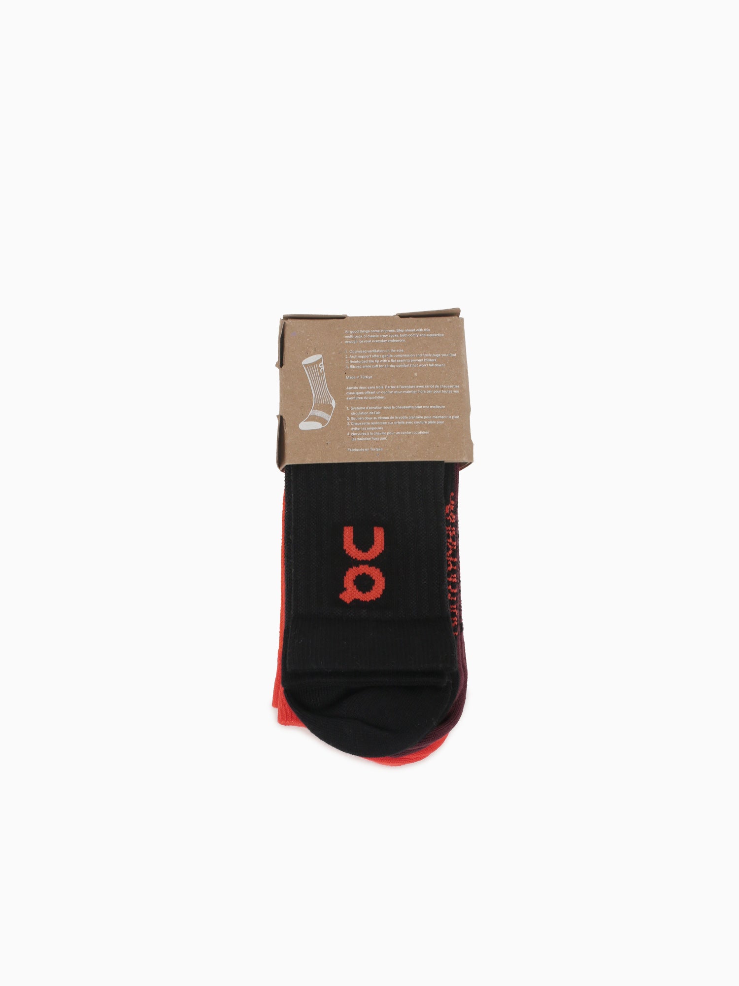 Logo Sock 3pack Spice Mulbery cotton Red Multi / S