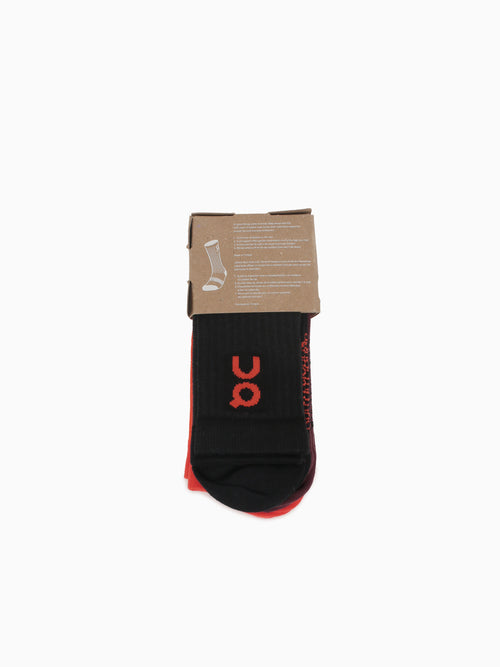 Logo Sock 3pack Spice Mulbery cotton Red Multi / S