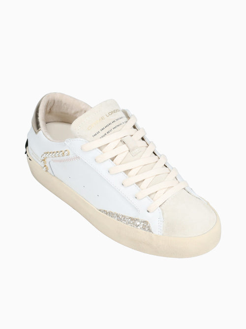 Distressed 21002aa7 10 wht Gld lea P White / 36 / M