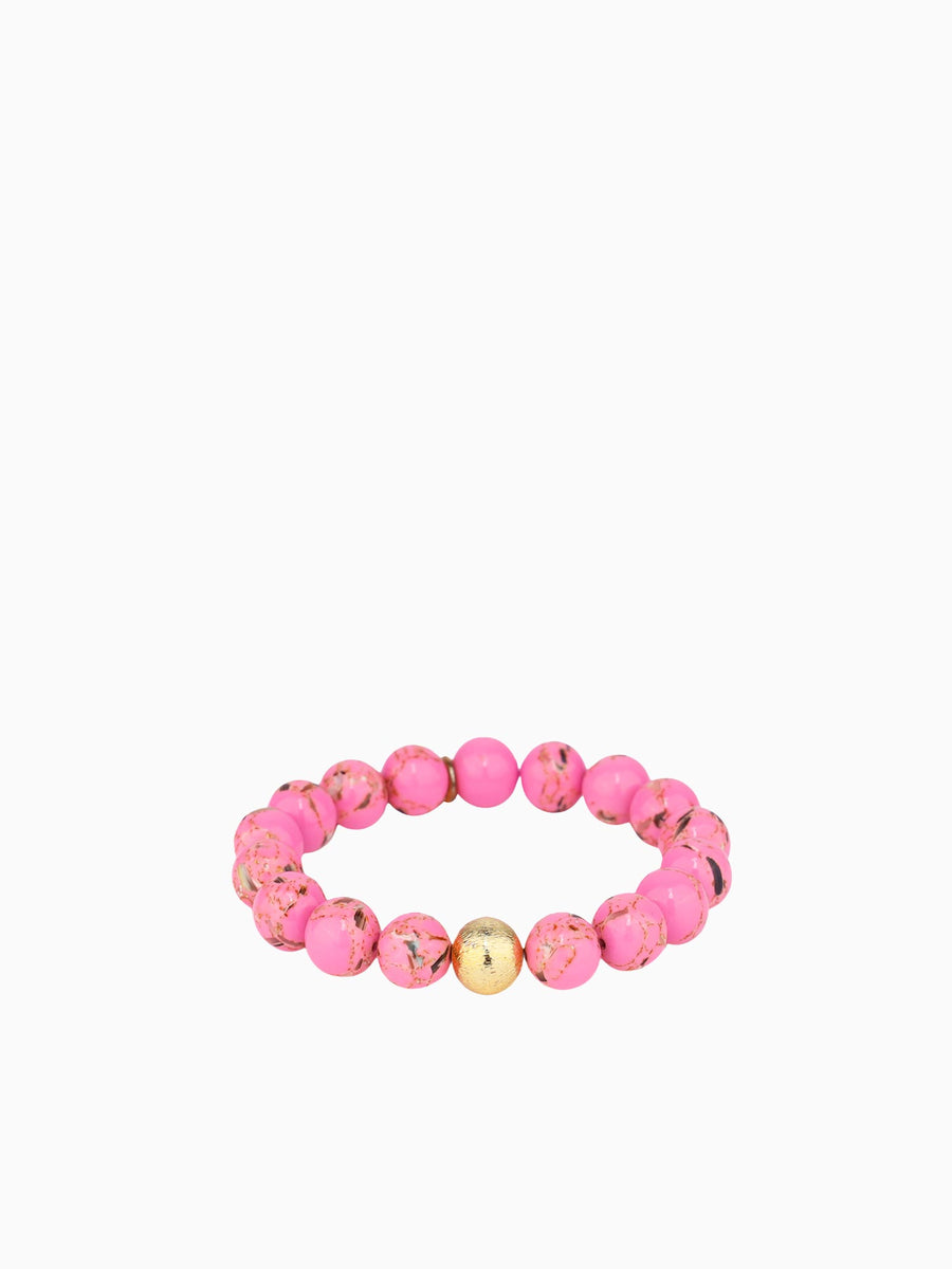 Marble Beaded Bracelet Pink Pink / ONE