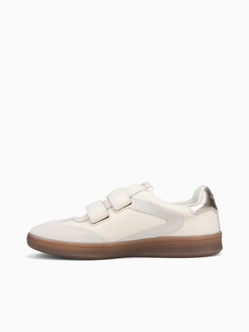 Talia Ivory Wht Gold leather Suede Off White / 5 / M