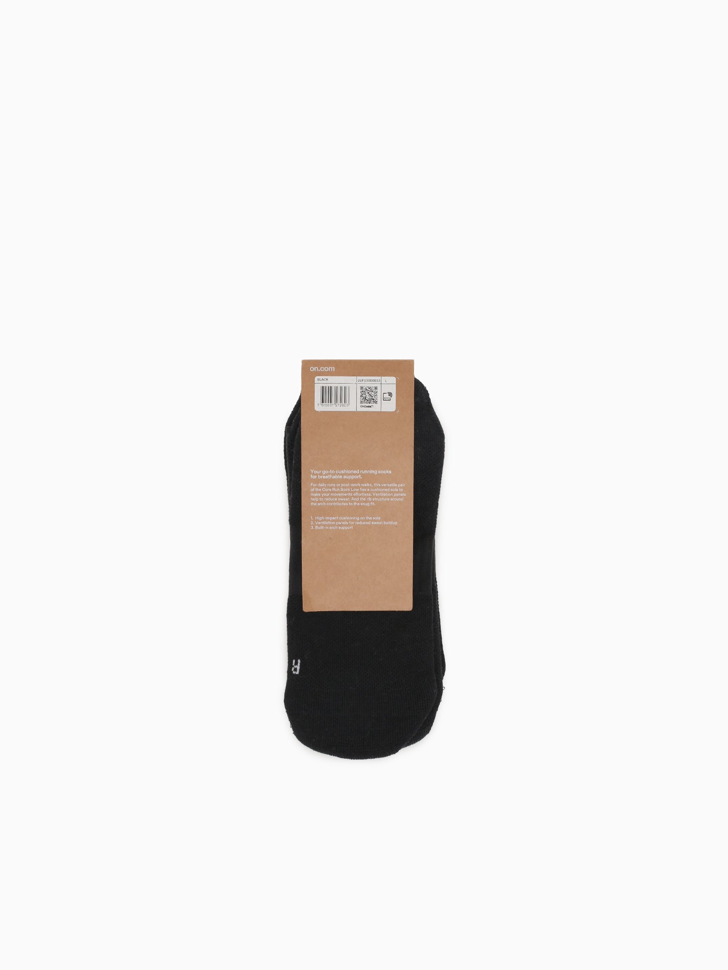 Core Run Sock Low 2p Black Cotton Black / XS