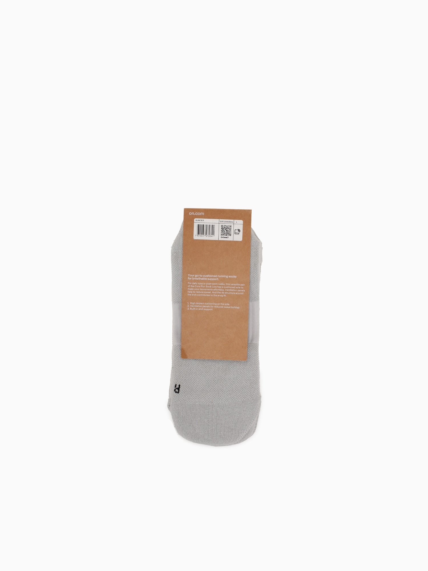 Core Run Sock Low 2p Glacier Cotton Grey / XS