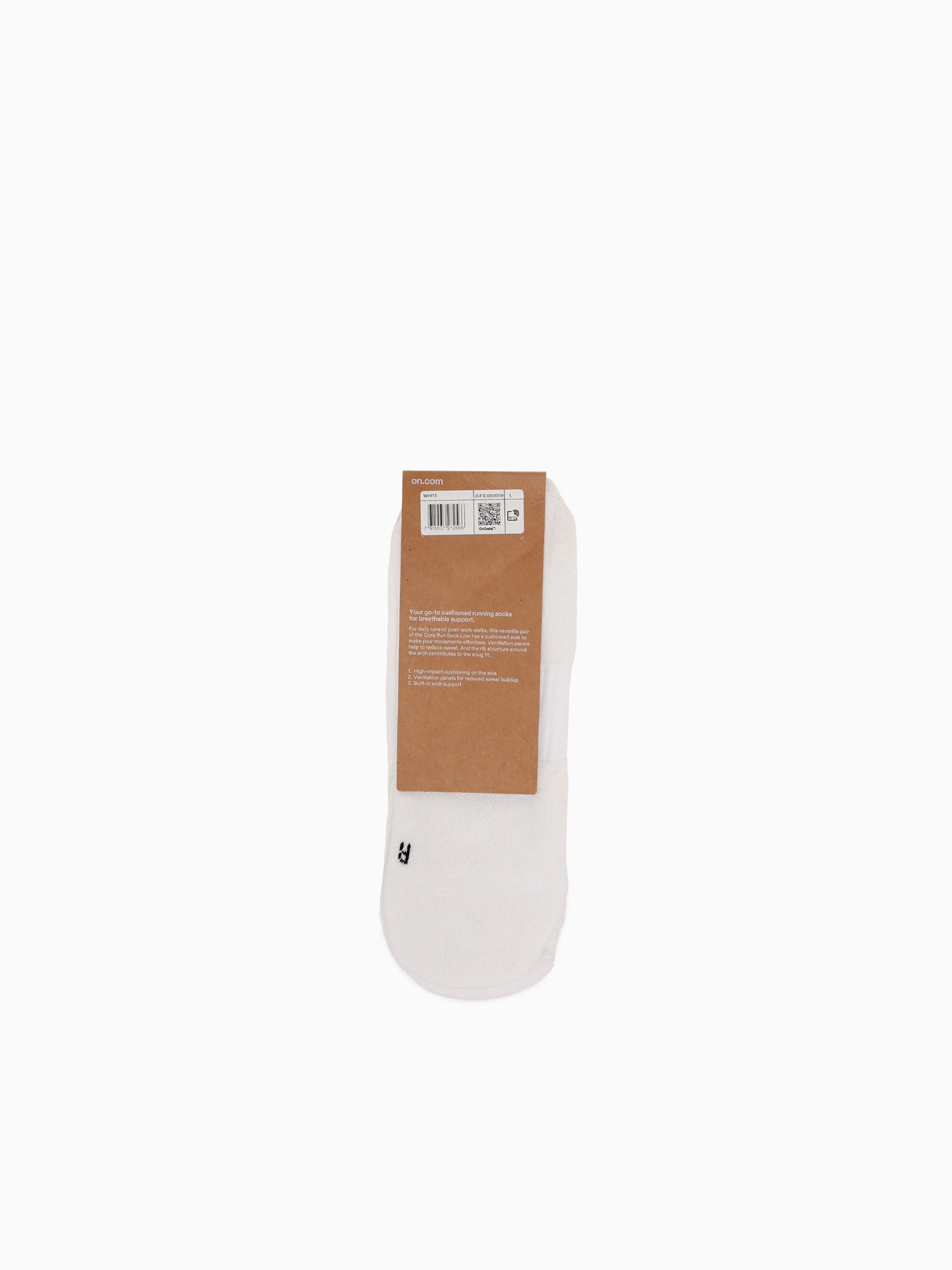Core Run Sock Low 2p White Cotton White / XS