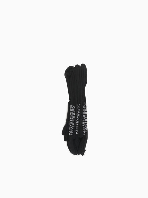 Logo Sock High 3p Black Cotton Black / XS