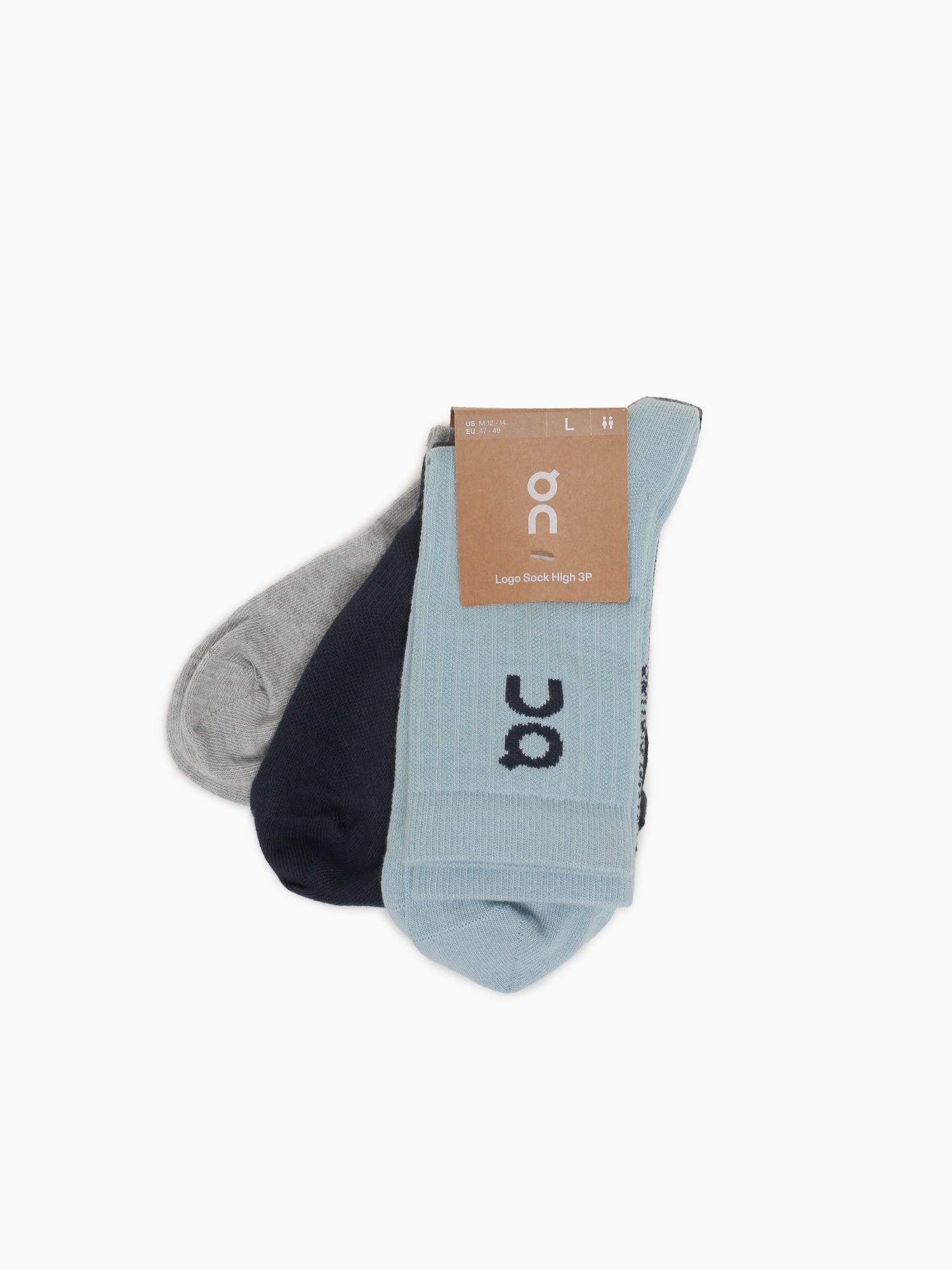 Logo Sock High 3p Wash Navy cotton Navy / XS