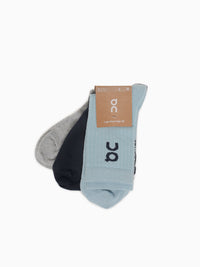 Logo Sock High 3p Wash Navy cotton Navy / XS