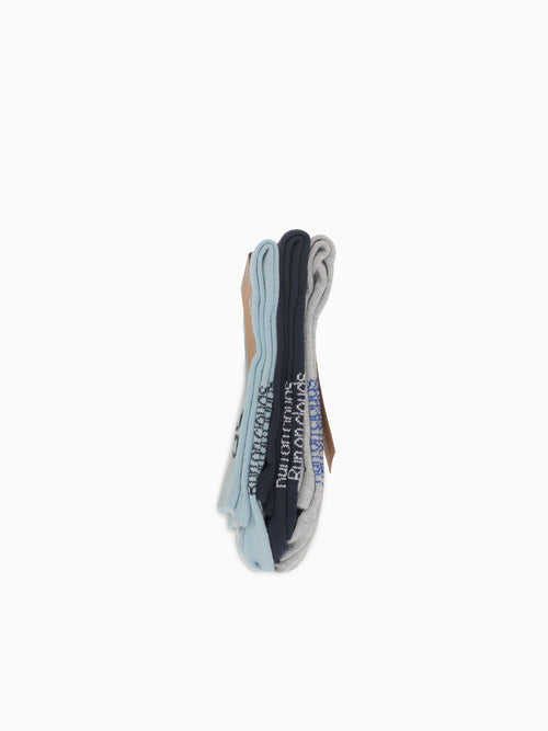 Logo Sock High 3p Wash Navy cotton Navy / XS