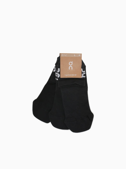 Logo Sock Mid 3p Black Cotton Black / XS